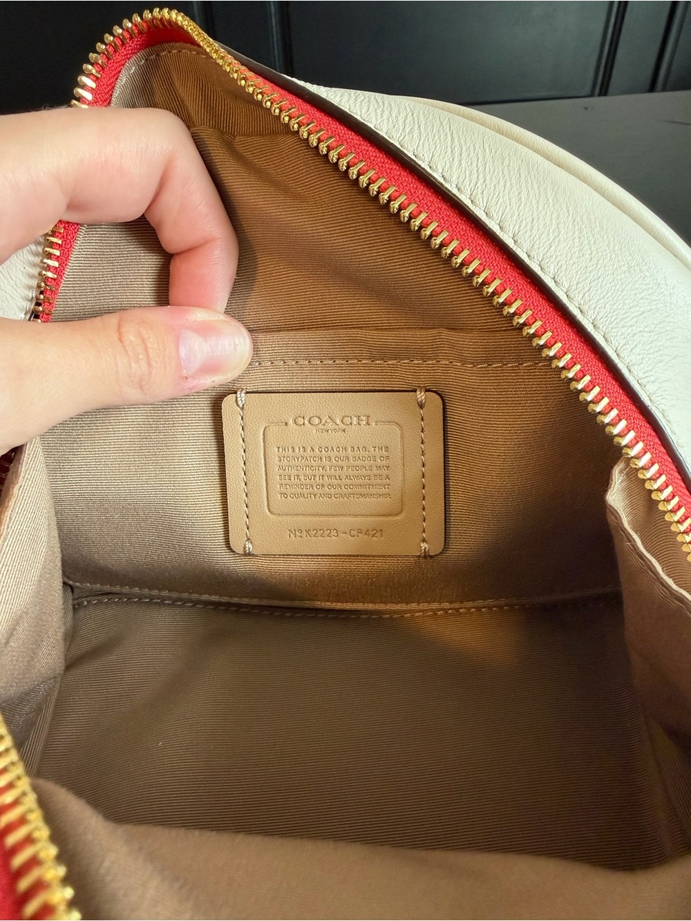 Coach Cream Crossbody Bag with Red Cherry Print - Picture 4 of 4